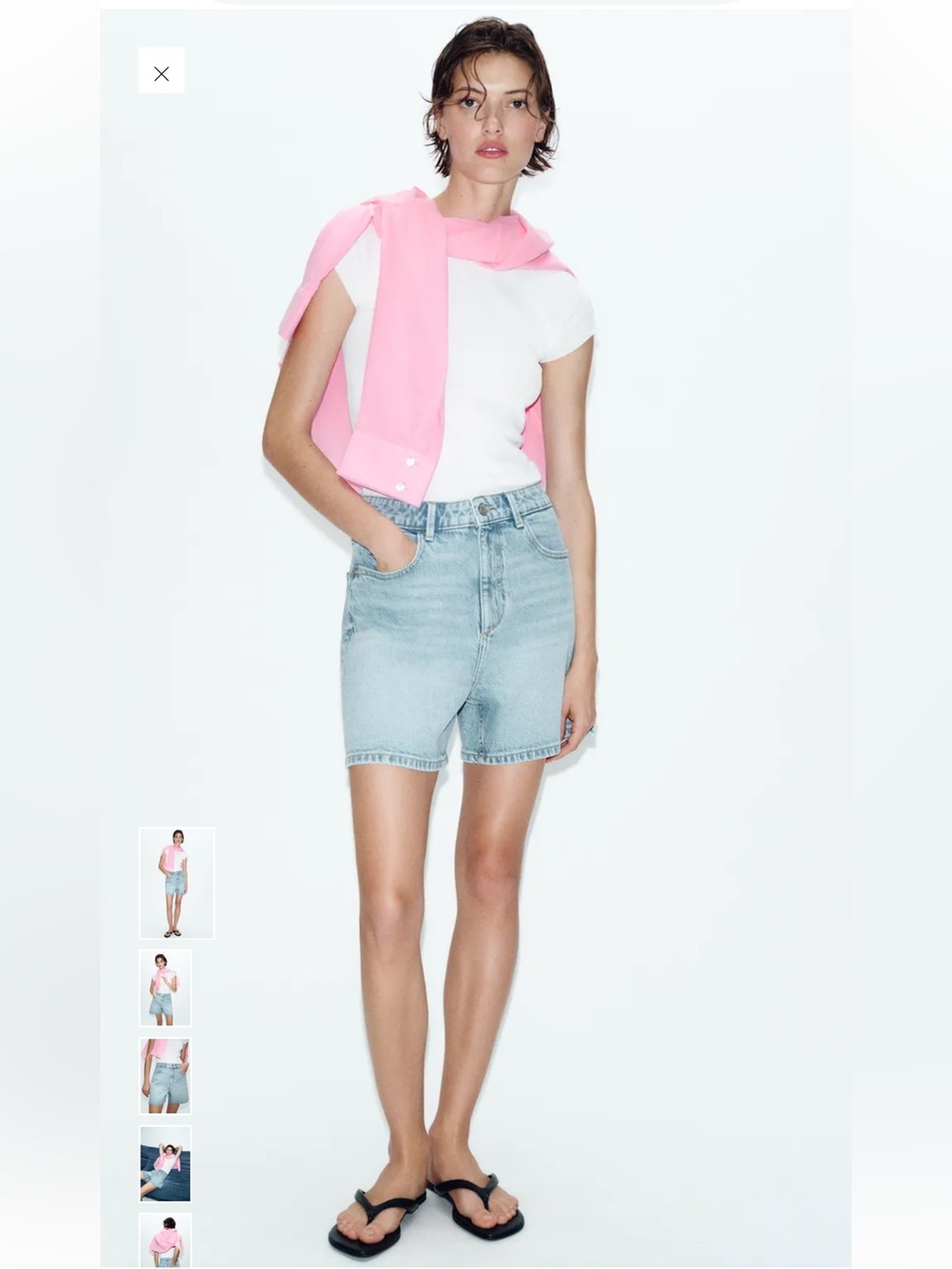 Light Wash Denim Mom Shorts - Women